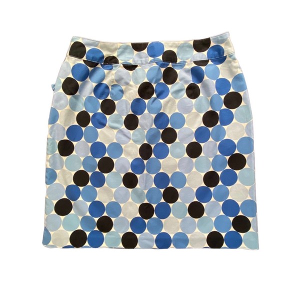Talbots Stretch Polka Dots Pencil Skirt Size 10 Blue - Picture 2 of 5